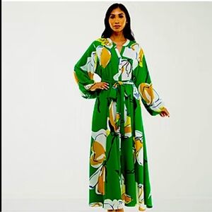 Premier Amour Green Floral Maxi Dress